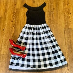 NWOT Design Lab MIdi Checkered Dress